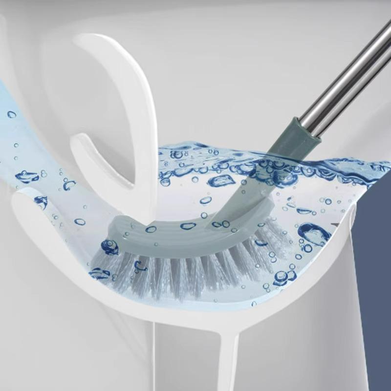 Wall-Mounted Long-Handle Soft Bristle Toilet Brush for Effective Cleaning