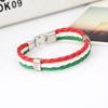 Geflochtene Flaggenfarbe Lederarmband PU Kunstleder Manschette Fußball Weltmeisterschaft Land Armband Unisex Schmuck