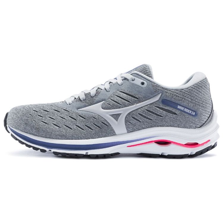 Mizuno Wave Rider 24 Women s Low Top Comfort Running Shoes Grey White J1GD200346 36.5