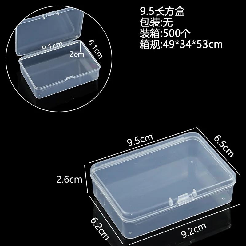1 Piece Square PP Plastic Box Rectangular Storage Transparent Flip Cover Storage Parts Multifunctional Product Jewelry Packaging