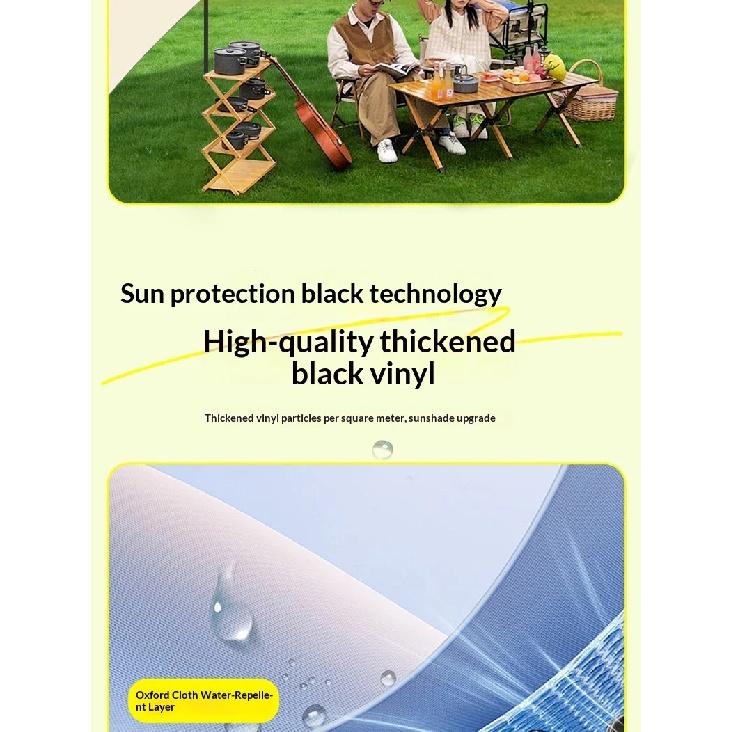 Heavy Duty Waterproof Camping Sunshade Tarp UV Resistant Black Coated Extra Thick Outdoor Canopy Rain Shelter Portable Toldo