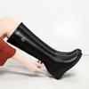 Fashion Wedge Heel Leather Rhinestone Ladies Knee High Shaft Shoes Waterproof Chic and Elegant Y2k Goth Work Gothic Women's Long Boots