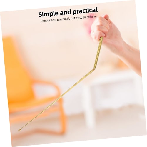 TOYMYTOY Shunron Ruler, Portable Dowsing Rod, Foldable, for Everyday Use, Heavy-Duty Water Divination Pole, Brass, Golden