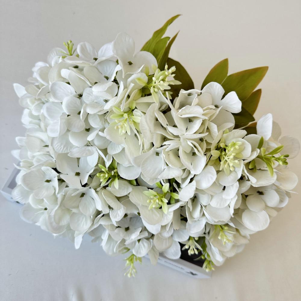 Silk Fake Hydrangea Flowers Large Size Bridal Hydrangea Bouquet for Home Party Wedding