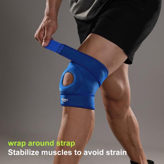 Otwarty stabilizator kolana z rzepką Antypoślizgowy Regulowany Oddychający Męski Damski Wędrówki Koszykówka Jazda na Rowerze Bieganie Wsparcie Bólu Artretycznego Ochraniacz Kolana Podkładki Rękaw Owinąć