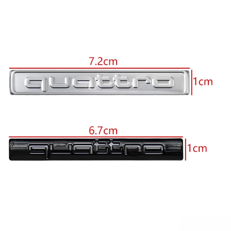1Pc ABS Car Sticker Quattro Logo A3 A4 A5 A6 B7 Q7 B8 TT RS3 RS4 R8 A8 A7 Q5 Q3 C7 S3 B5 Q2 Rear Trunk Emblem Decoration