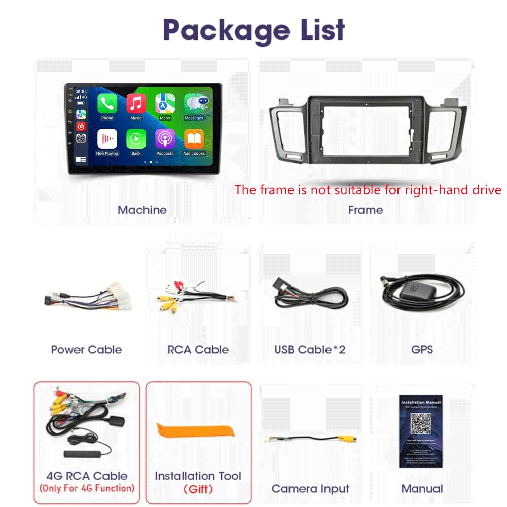 Android 14 Car Radio For Toyota RAV4 RAV 4 2013 - 2017 Multimedia Video Player 4G Carplay GPS Stereo Head Unit Auto