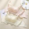 Lace anti-light tube top, hole cup, breathable, no steel ring, bra gathered, thin breasts