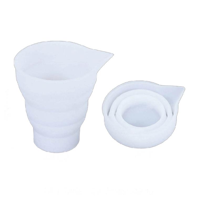 Silicone Measuring Folding Cup Tool for Epoxy Casting Resin Mold DIY Split Cup