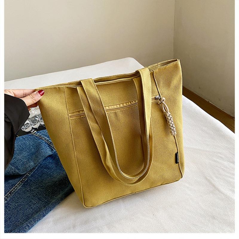 College students commute to class, hand carry cloth bags, large bags, new canvas bags, large-capacity women's shoulder tote bags