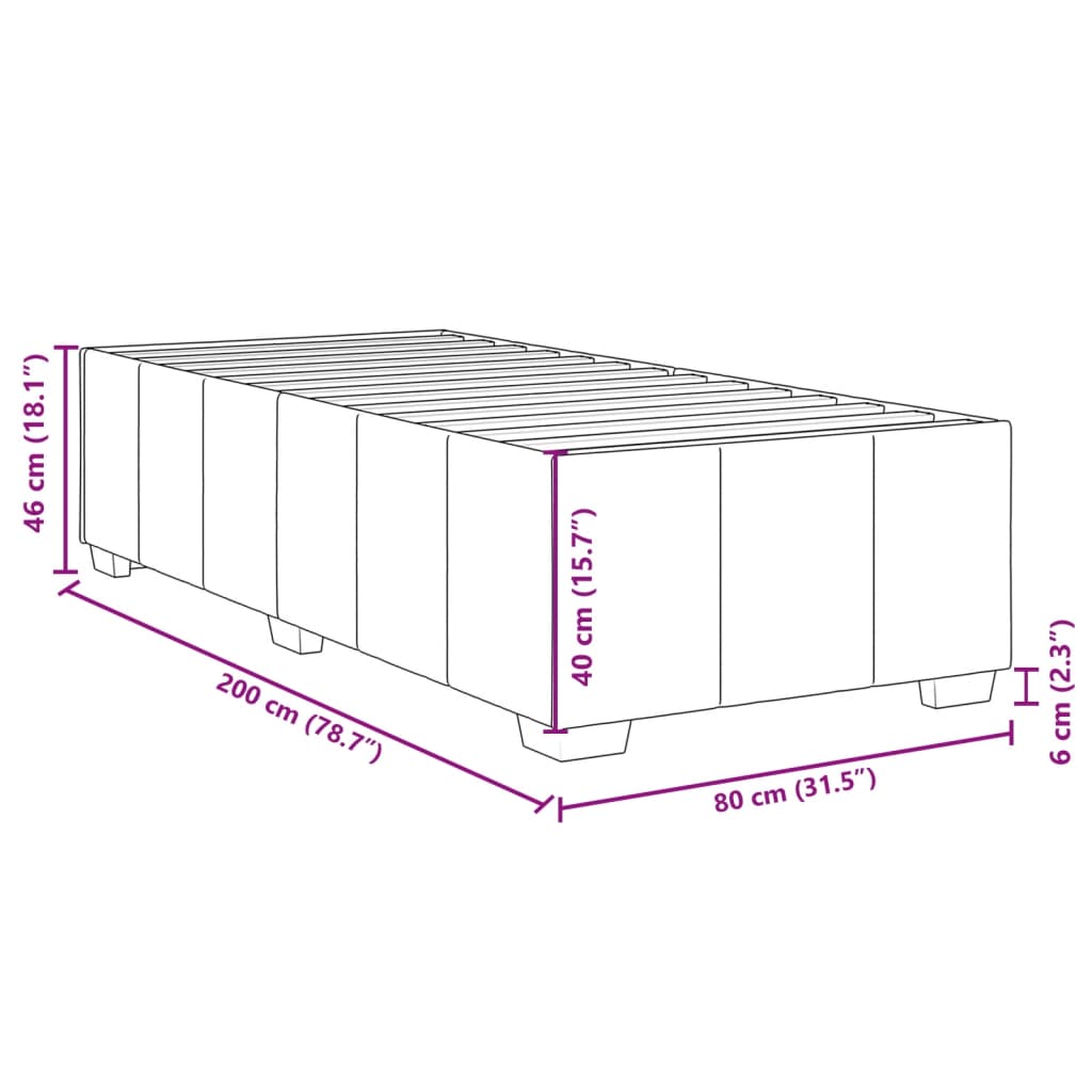 Box Spring Bed with Mattress Black 80 x 200 cm Fabric