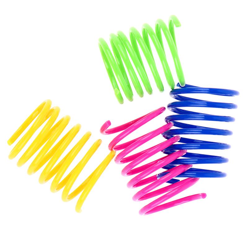 20Pcs Durable Colorful Plastic Springs Cat Pet Toy Coil Spiral Springs