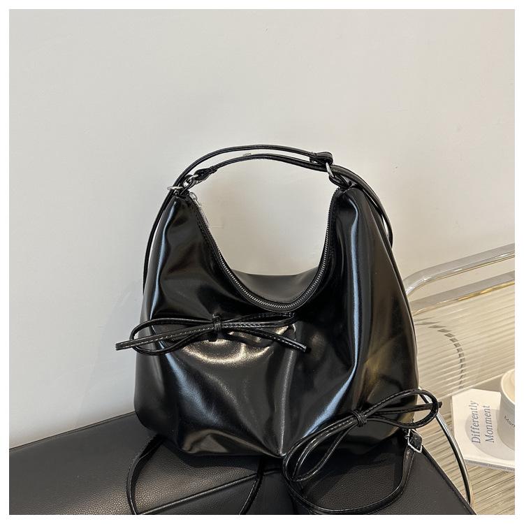 

Корейский рюкзак-тоут с бантом - Женский тренд 2024 года, Большая вместимость, Повседневная сумка на одно плечо чёрный