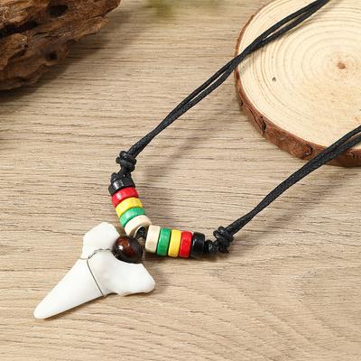 1Pc Women'S Men'S Necklace Hawaii Jewelry Handmade Imitation Shark Teeth Pendant  Zealand Maori Tribal Bone Choker