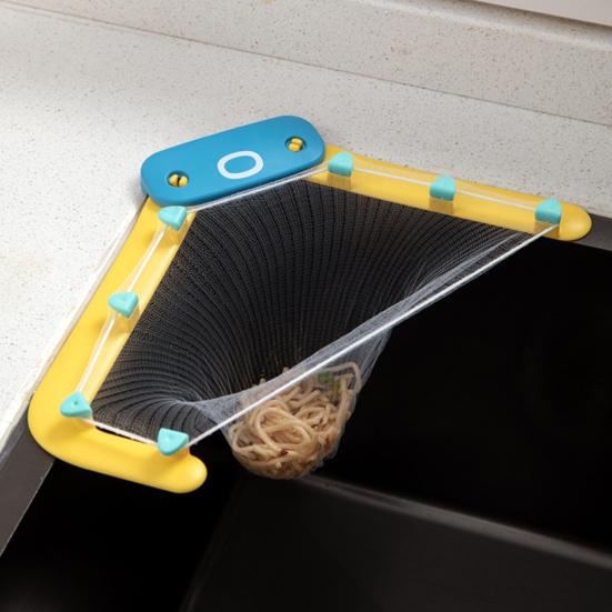 Foldable Punch-free Sink Drain Rack Plastic Anti-slid Hook Drain Mesh Rack for Home
