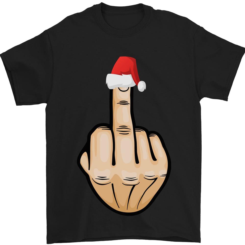 

Забавная рождественская футболка унисекс Bah Humbug Finger Flip S