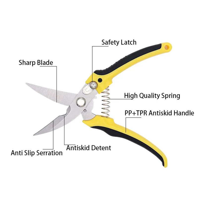 Oțel inoxidabil Lamă ascuțită Bypass Foarfece de tundere Plante Bonsai Ramuri rare Unelte de tăiat țevi de uz casnic Foarfece de grădină