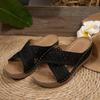 Nuove pantofole estive da donna con incrocio e tacco inclinato suola spessa sandali bocca di pesce linea di cucitura taglia grande
