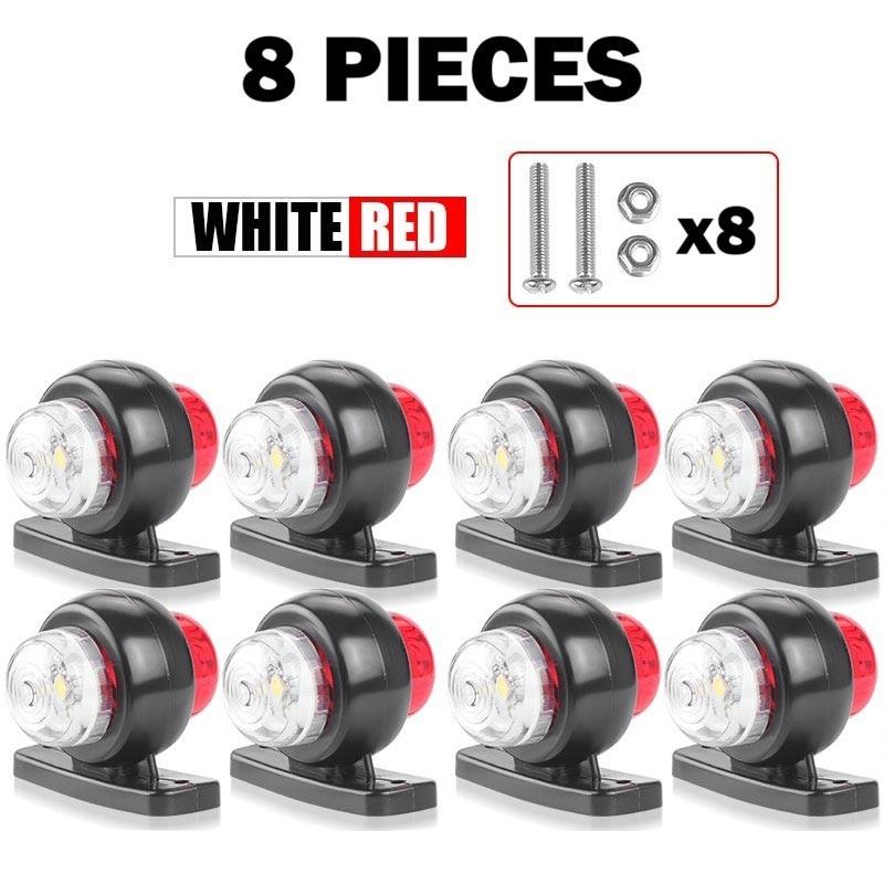 12V 24V Dual-sides LED Side Marker Lamps Rear Signal Indicator Light Tail Brake Warning Lights for Truck Trailer Lorry Van RV