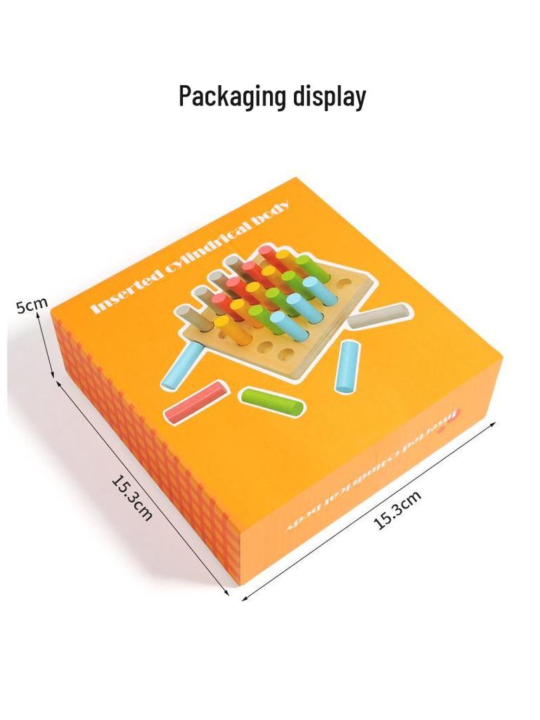 Montessori Sensory Integration Cylinder Peg Toy: Early Learning Educational Building Blocks for Kids.