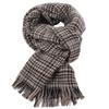 Long Men Thick Shawl Warm Double-sided Scarf Large Plaid Knitted Scarf  Autumn