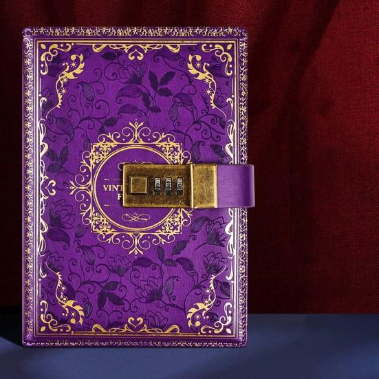 Retro Style Notebook with Digital Combination Lock Password Protected Journal Book Diary Planner Organizer for Students