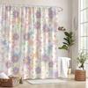 Pastel Daisy Curtain, White-Purple Daisies, Soft Design, Washable