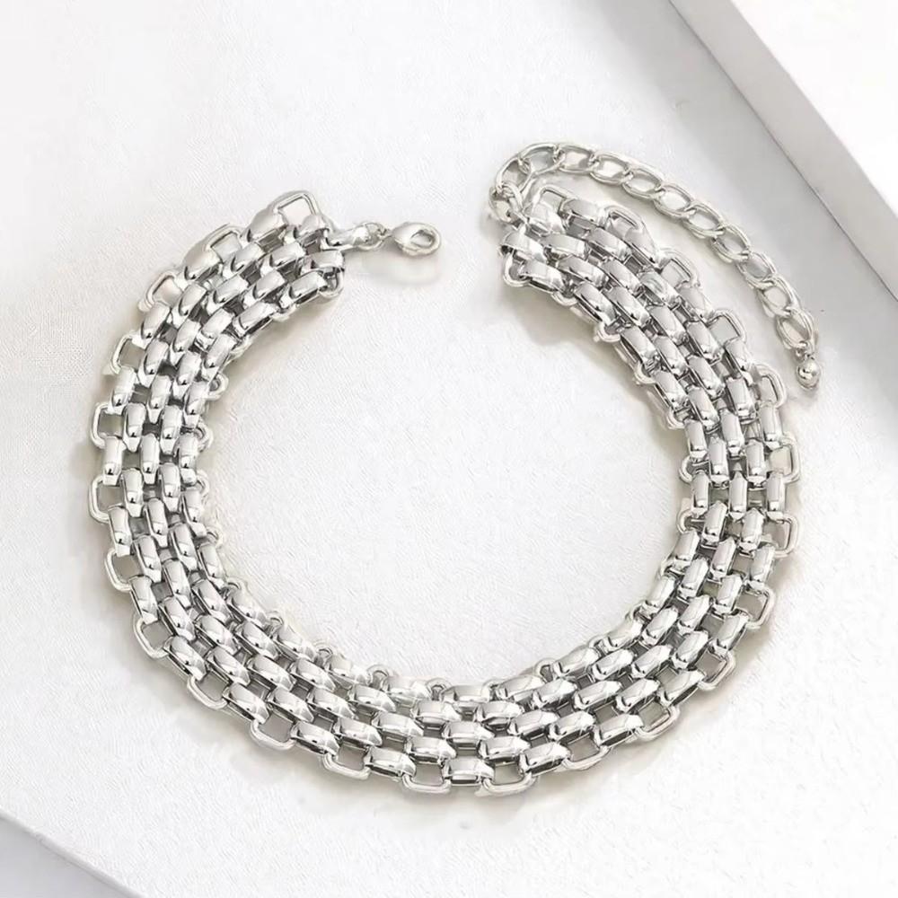 Metal Chunky Chain Choker Vintage Exaggerated Necklace Neck Jewelry Layered Collar Necklace Gril