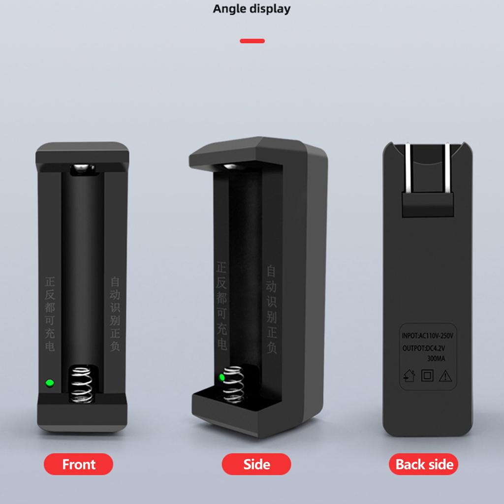 Travel 18650 Battery Charger Slot With Overcharge Protections Wide Voltages Support For 14500 16340 18500 Cells