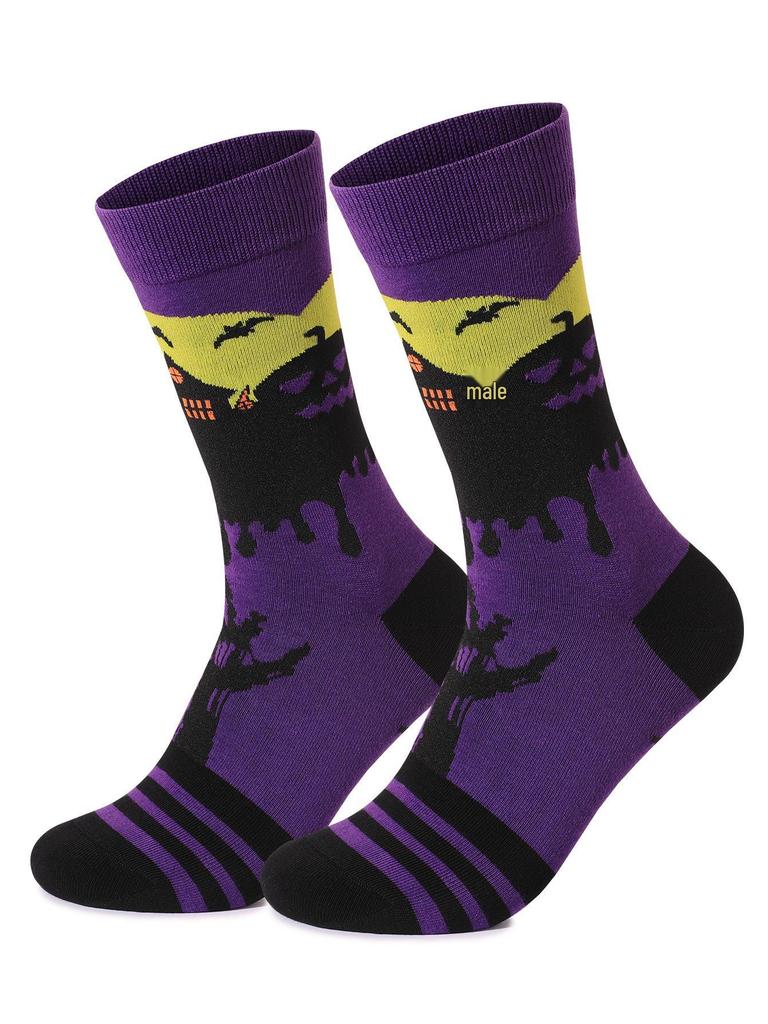 Original Halloween Warm Deodorant Mid-Calf Socks for Men and Women, Plus Size, Sweat-Absorbing.