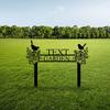 Garden Metal Signs Yard Art Custom Name Metal Stakes Outdoor Decor Garden Gift