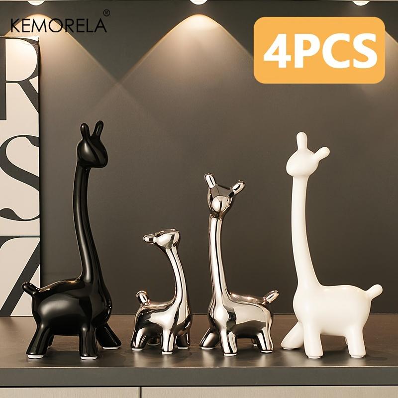 Ceramic Giraffe Statue Ornaments Giraffe Figurines Sculptures Bookshelf Table Ornament For Living Room Bedroom NightStand Decors