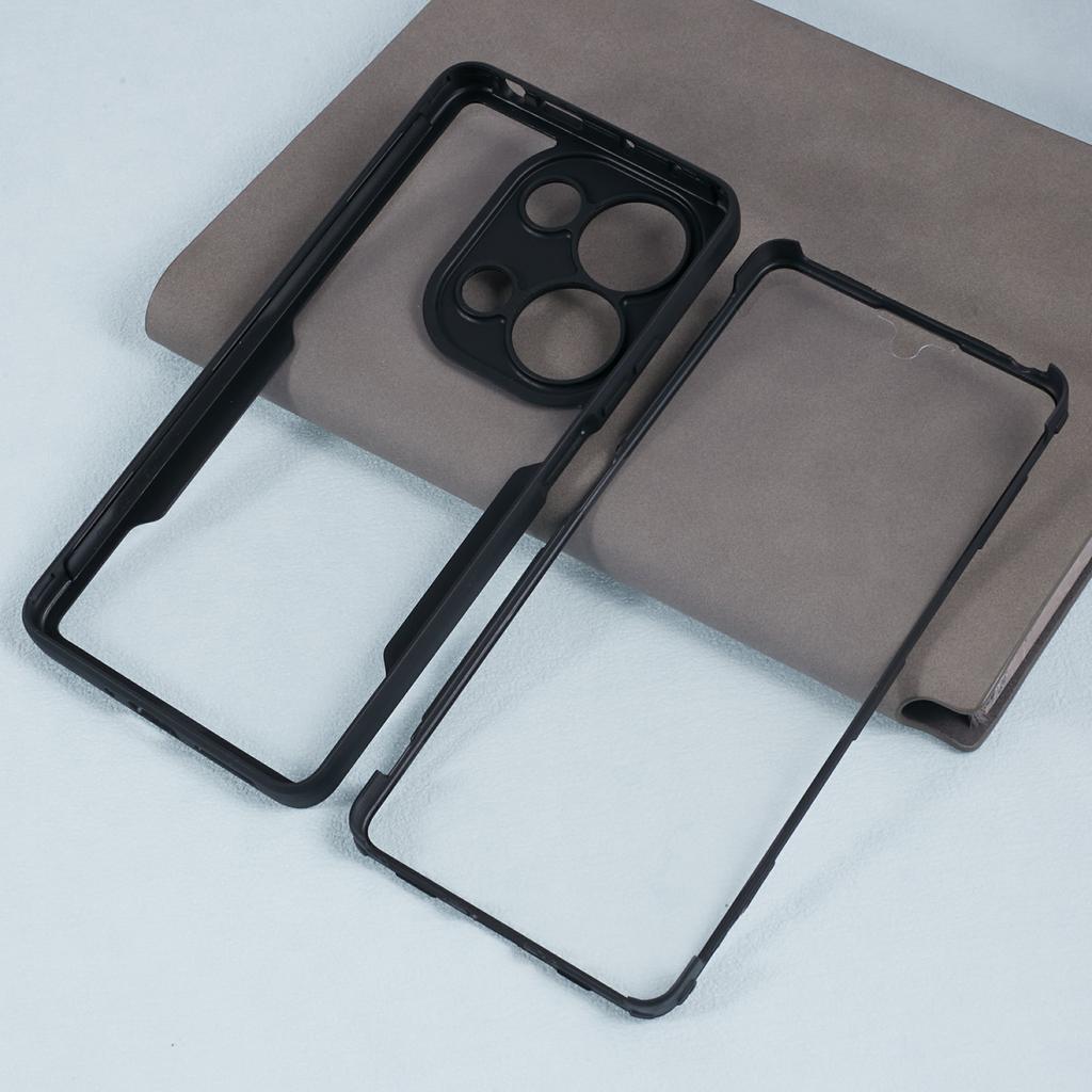 For Xiaomi Redmi Note 13 Pro 4G/Poco M6 Pro 4G Case Shockproof Phone Shell with Built-in Screen Protector,Black