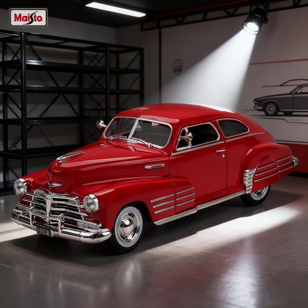 AABHB1 Maisto 1:24 1948 Chevrolet Fleetline Aerosedan Alloy Scale Car Model Diecast Metal Static Collection Children Toy Car Vehicles