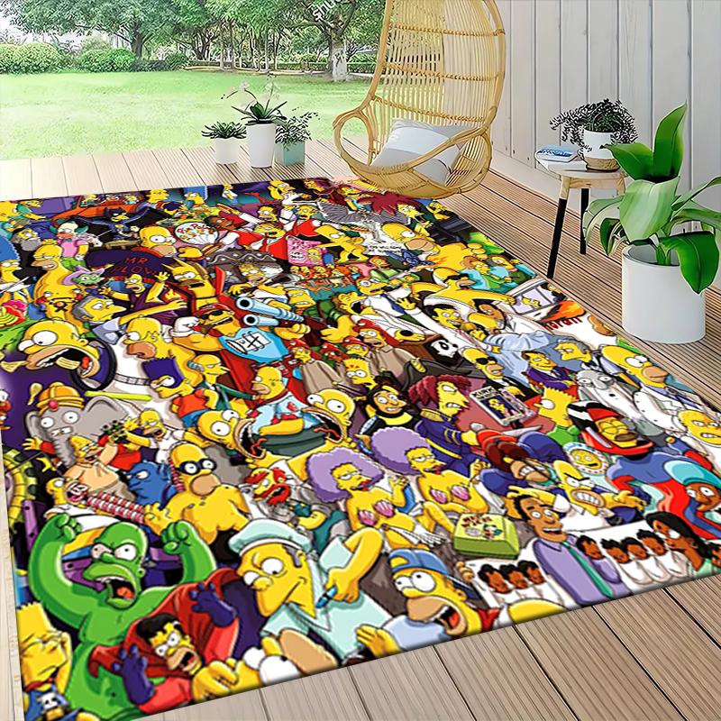 Simpsons Characters Collage Carpet Rug Soft Washable Antislip Home Living Room Sofa Mats Personalized Christmas Rug
