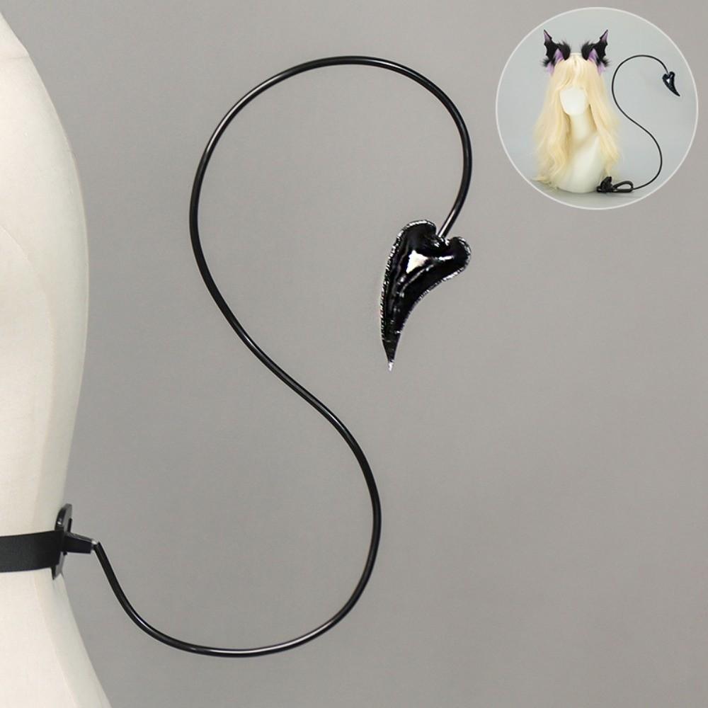 Black Demon Tail Prop Dark Gothic Cosplay Costume New Demon Horns Headband Party