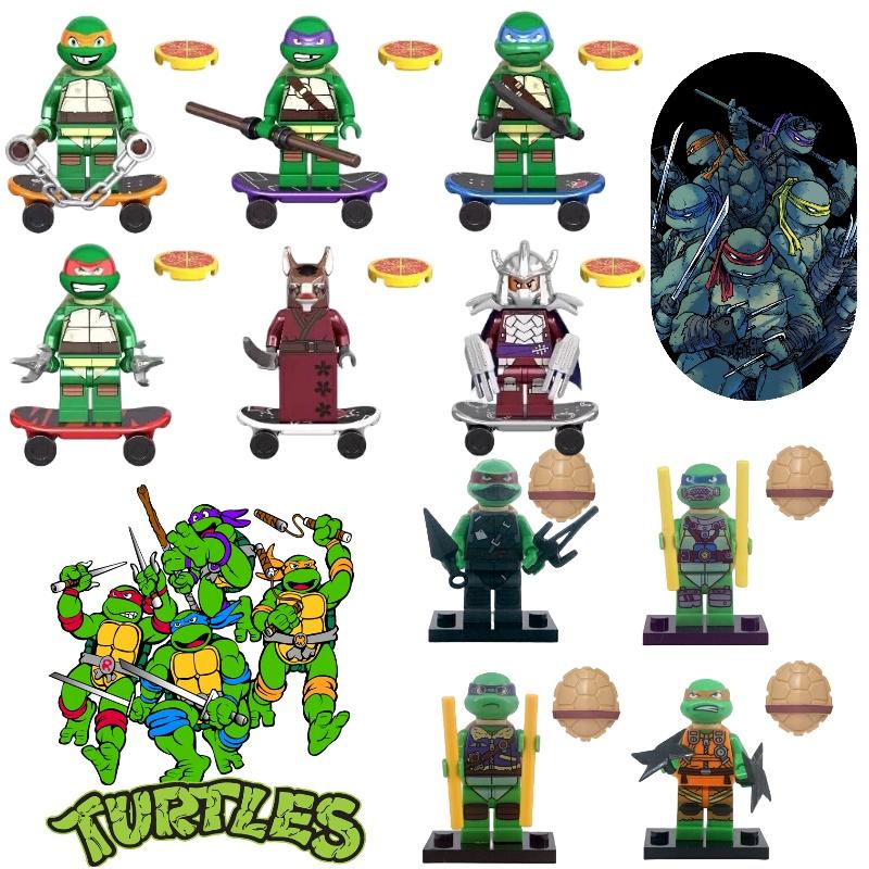 Ksz 723 Ninja Turtles Dafengqi Novelty Miniature Building Blocks Toy Abs Plastic Diy Export Type