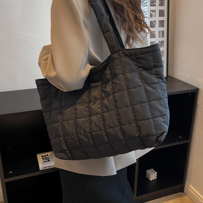 1 PC Minimalist Puffy Tote Bag, Μεγάλης χωρητικότητας χιαστί τσάντα, μοντέρνα γεμισμένη τσάντα ώμου για γυναίκες για καθημερινές μετακινήσεις