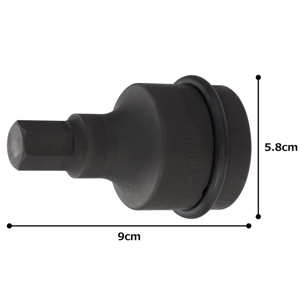 TONE Impact Hexagon Socket Drive Angle Width Across Flats 17mm 8AH-17 25.4mm (1")