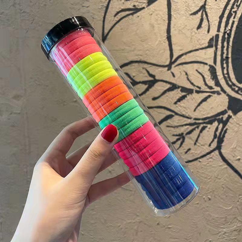 20pcs/Canned Hair Bands New Rubber Band Women Tied Towel Ring Bold High Elastic Hair Rope Simple Headband.