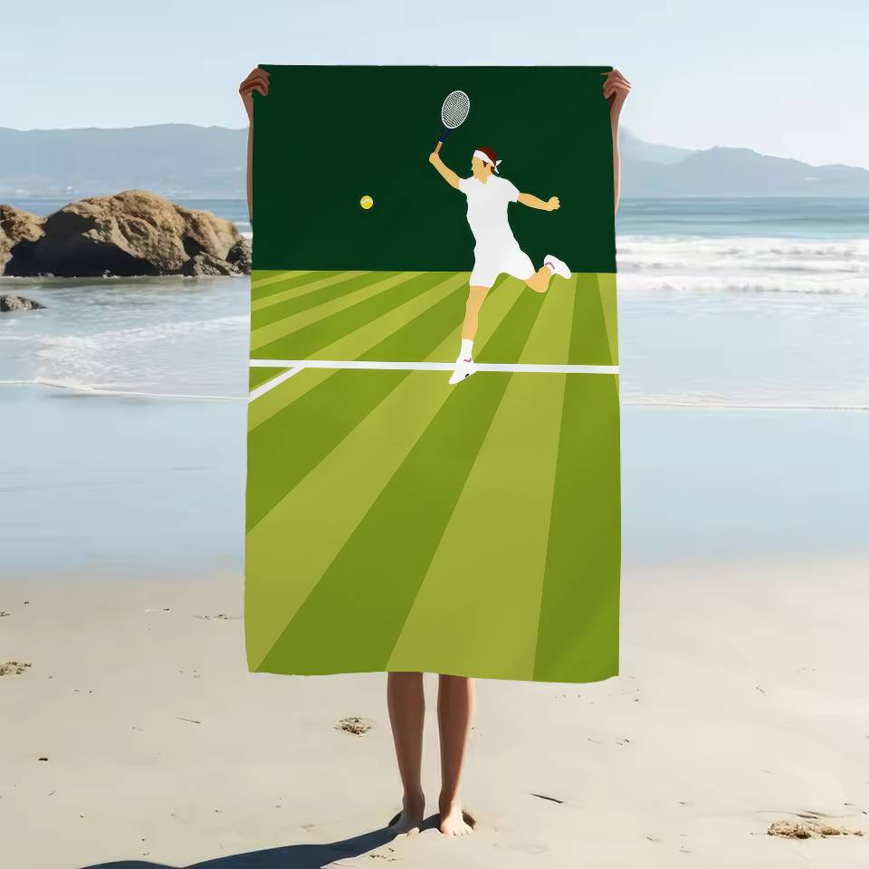 Tennis US French Open Sport Canvas Mikrofaser Strandtuch Saugfähig Schnelltrocknend Weich Yoga Schwimmen Resort Bergsteigen Handtuch
