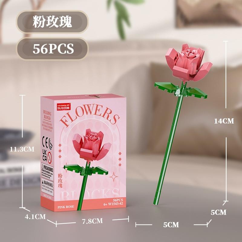 Bouquet Flower Mini Particle Blocks Flowers Model Micro Building Bricks Creative Desk Decor For Adults Toys for Children