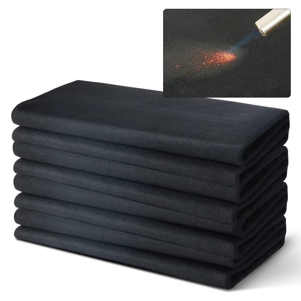 100*100cm Kohlefaserfilz Schwarz Feuerfest Schweißschutzdecke Hochtemperaturbeständig Flammhemmend
