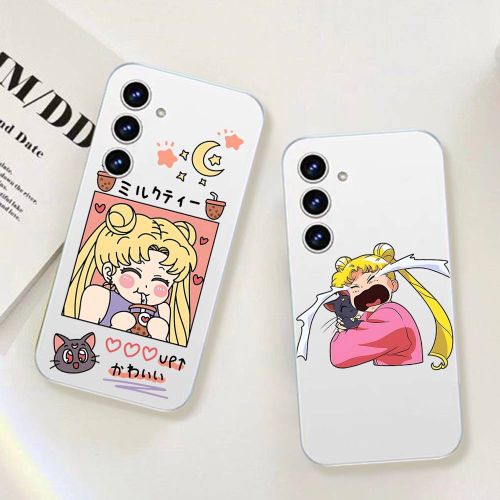 Custodia per Telefono Anime Carina S-Sailor Moon-S per Samsung Galaxy S25 S24 S23 S22 S21 FE Ultra Plus A32 A53 A13 A31 Cover Morbida