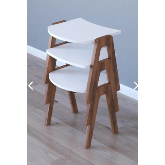 Nesting Table & Coffee Table -White Walnut - Doğa Model