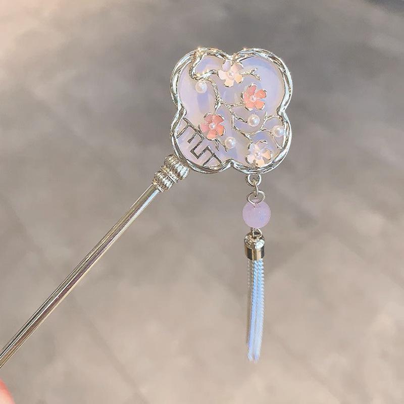 Elegant Plum Blossom Tassel Hairpin for Hanfu & Qipao