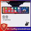 4K UHD 11.26 Inch 3 Channel Dash Cam GPS with Wireless Apple Carplay & Android Auto Voice Control Backup Camera IR Night Vision