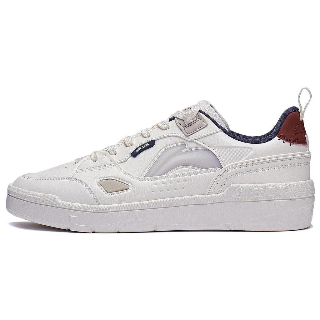 Li Ning Common 80s Comfortable Versatile Durable Lightweight Low-Top Skate Shoes Men Sneakers White AGCT227-1