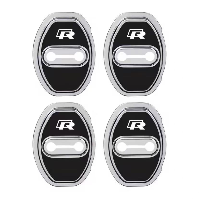 4Pcs Silicone Car Door Lock Cover Shock Absorber Accessories For VW GTI Polo Golf Passat Tiguan Arteon Touareg CC Taigo Hub Cap zq3