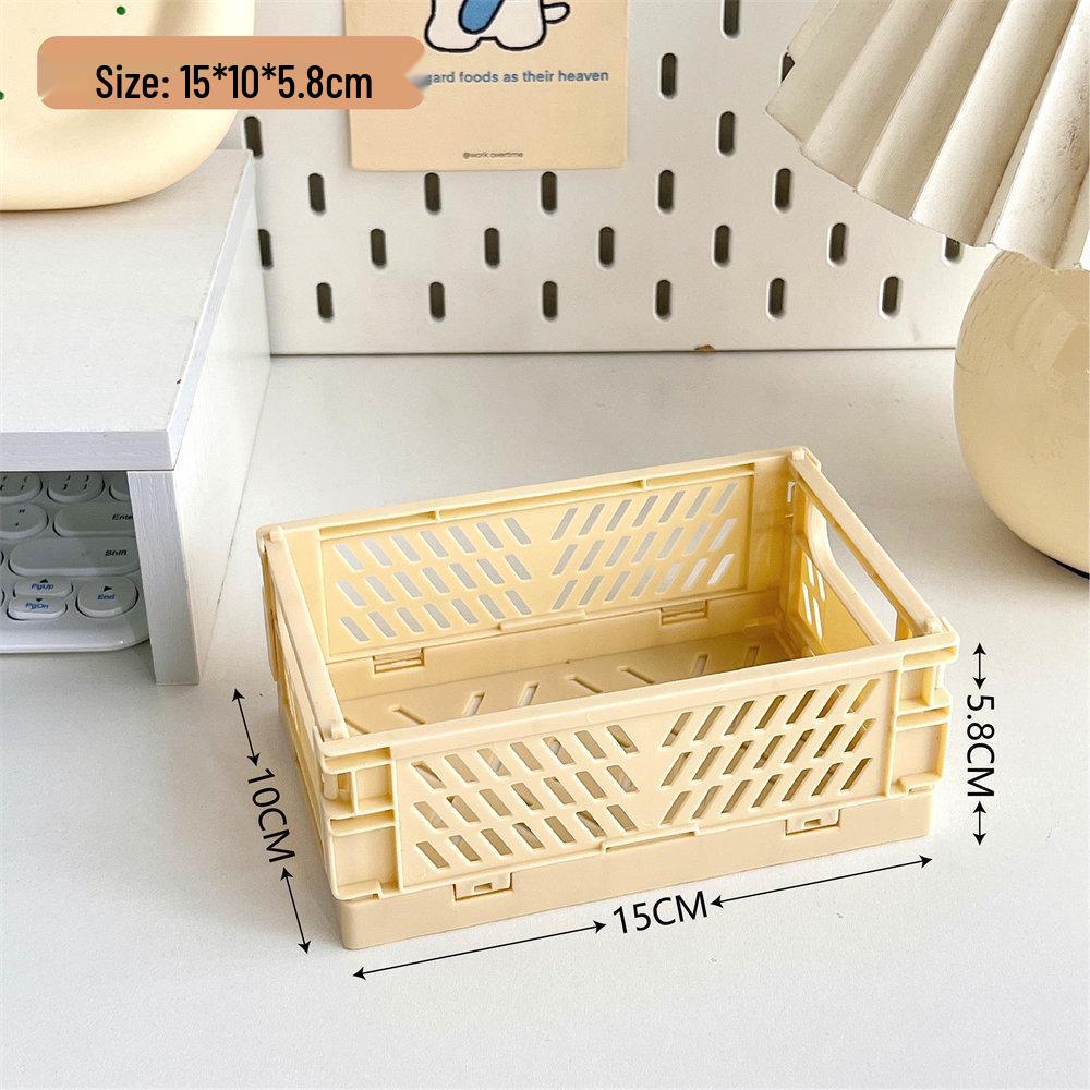 Foldable Desktop Storage Basket for Stationery and Books